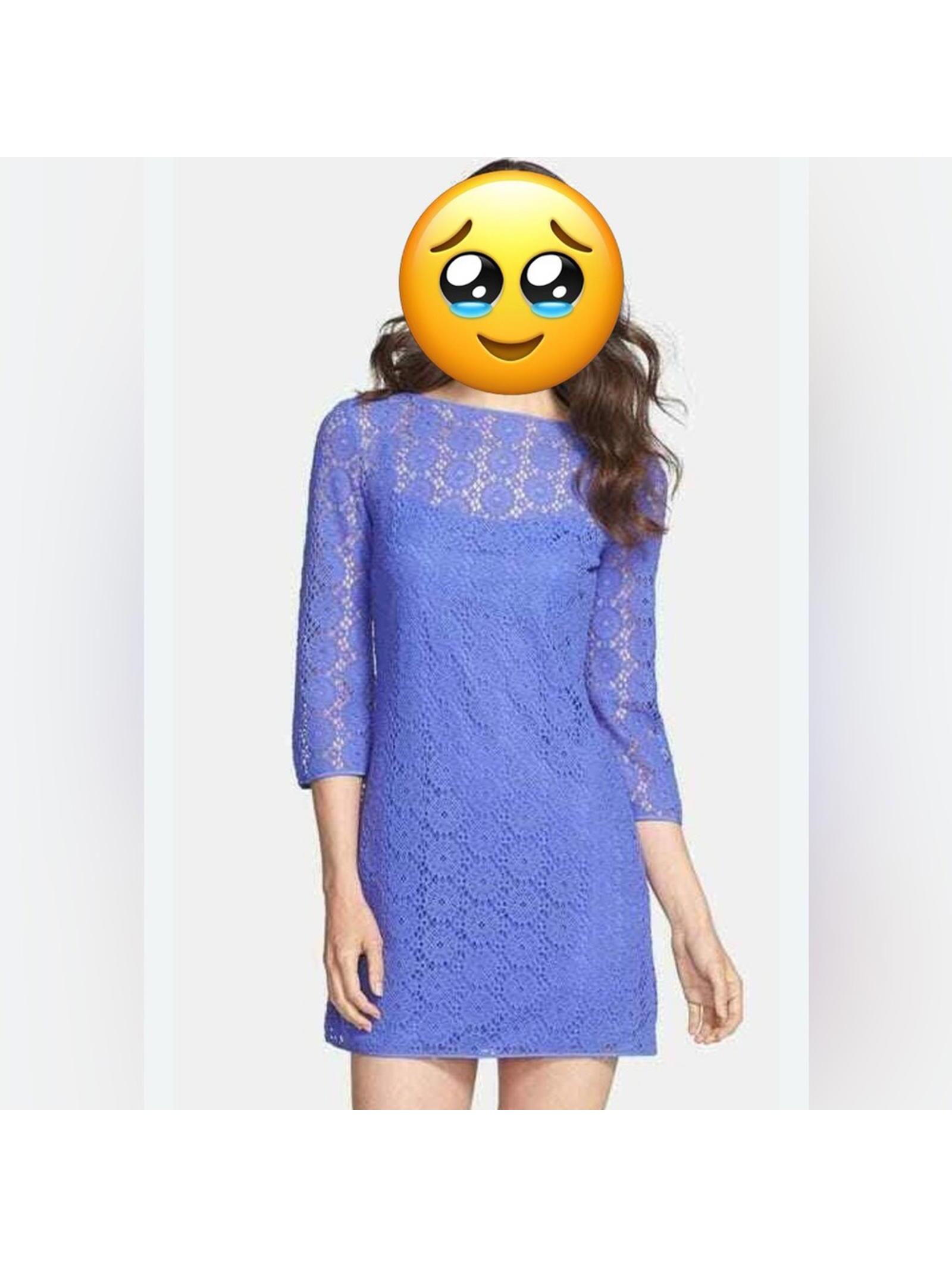 Lilly Pulitzer Topanga Iris Blue Breakers Crochet Knit Lace Tunic Dress Size Xl